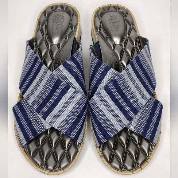 Life Stride Positive Women's Striped Comfort Open Toe Slide Sandals Size 8M - Picture 9 of 11